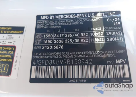 2024 Mercedes-Benz Amg Gle 63 Coupe S 4Matic+ from USA, damaged, VIN 4JGFD8KB9RB150942